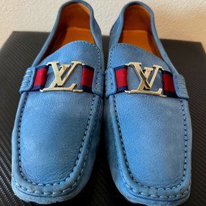 Men's LV Monte Carlo Blue Suede moccasins (US 11)